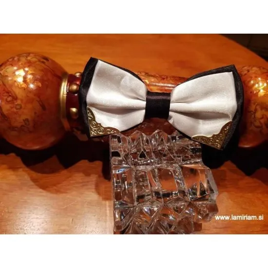 Moški metuljček retro belo-črni M102 Moški metuljčki