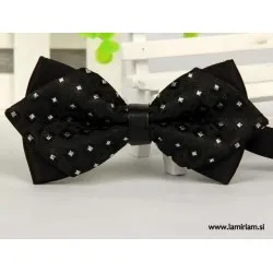 Moški metuljček črno-srebrni elegant M103