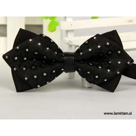 Moški metuljček črno-srebrni elegant M103 Moški metuljčki Moški metuljček črno-srebrni elegant M103 Moški metuljčki
