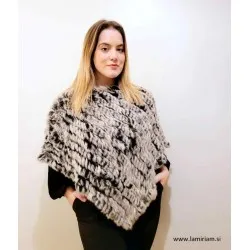 Pončo sivo-črni P100