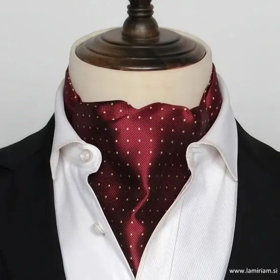 Moška ruta-kravata Ascot Lan bordo-rdeča MRA100 