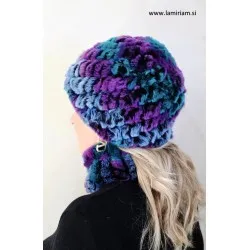 Krznena kapa Melia modro-violet KP100