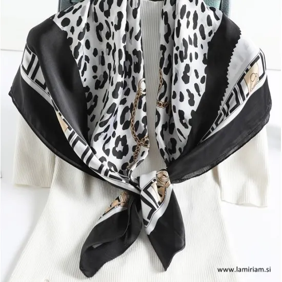 Elegantna ruta leopard črno-bela R100 Modne elegantne rute Elegantna ruta leopard črno-bela R100 Modne elegantne rute