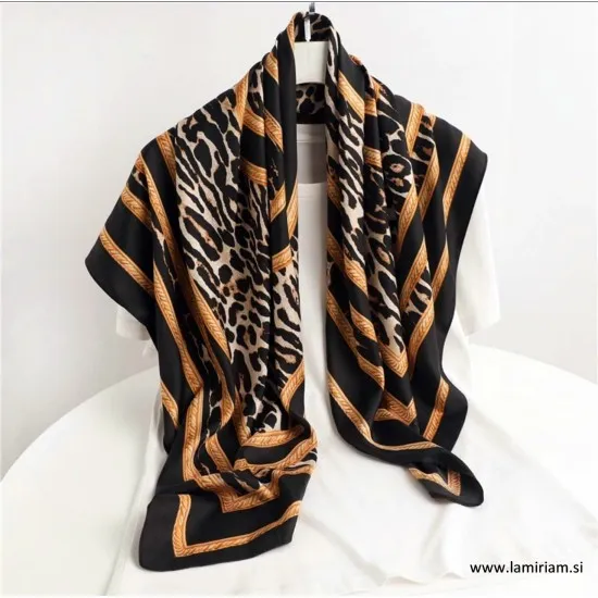 Elegantna ruta Lux leopard črno-bež R100 Modne elegantne rute Elegantna ruta Lux leopard črno-bež R100 Modne elegantne rute