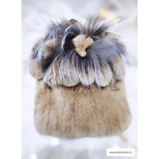 Krznena kapa kamel-bež KP101