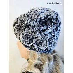 Krznena kapa Melia-cvet siva KP100