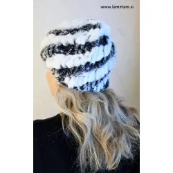 Krznena kapa Melia belo-siva KP100