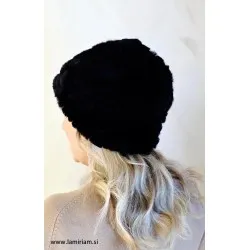 Krznena kapa Melia črna KP100