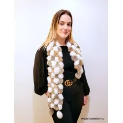 Krzneni šal bež-beli KŠ 100