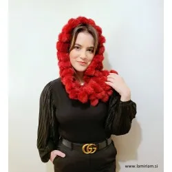 Krzneni šal bordo rdeči KŠ100