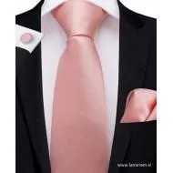 Moška svečana kravata 3-delni set rose-marelica KR103