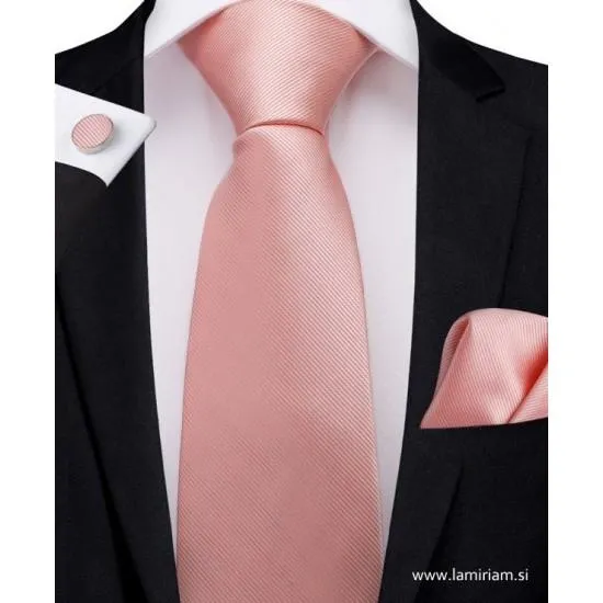 Moška svečana kravata 3-delni set rose-marelica KR103 Moške kravate Moška svečana kravata 3-delni set rose-marelica KR103 Moške kravate