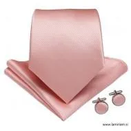 Moška svečana kravata 3-delni set rose-marelica KR103