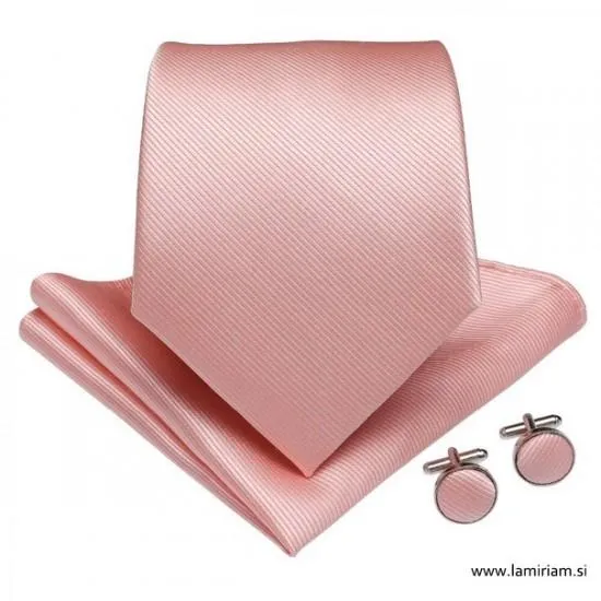 Moška svečana kravata 3-delni set rose-marelica KR103 Moške kravate Moška svečana kravata 3-delni set rose-marelica KR103 Moške kravate
