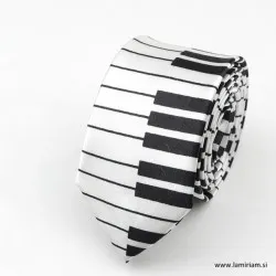 Moška kravata piano bela KR100