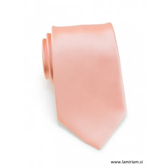 Moška kravata breskova-roza 8 cm KR105 (). Moška kravata breskova-roza 8 cm – elegantna klasična kravata za poslovne in svečane priložnosti ali za vsak dan. Moška kravata breskova-roza 8 cm KR105