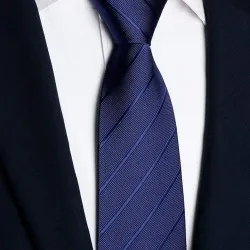 Moška kravata klasična Lan mornarsko-modra KR107