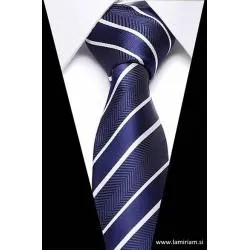 Moška kravata plaid modro-bele črte KR102 Moška kravata plaid modro-bele črte KR102
