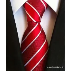 Moška kravata plaid rdeče-bele črte KR102 Moška kravata plaid rdeče-bele črte KR102