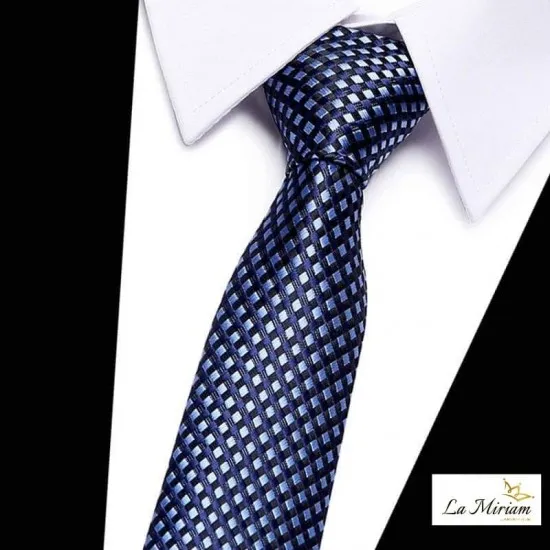 Moška kravata plaid modra KR102 Moška kravata plaid modra KR102