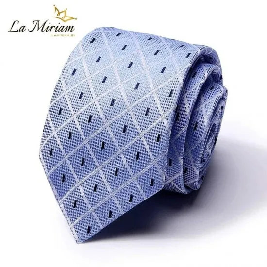 Moška kravata plaid nebo-modra KR102 Moška kravata plaid nebo-modra KR102