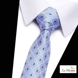 Moška kravata plaid nebo-modra KR102 