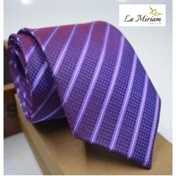 Moška kravata plaid vijolična črte KR102