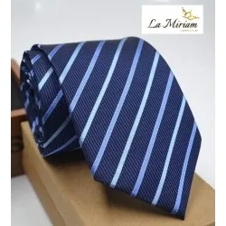 Moška kravata črte-modra KR102
