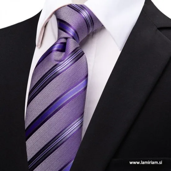 Moška kravata violet črte KR102 Moška kravata violet črte KR102