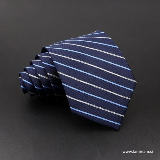  Moška kravata Tom modro-bež črte KR102