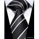 Moška kravata Tom črte črno-bela KR102 Moške kravate 