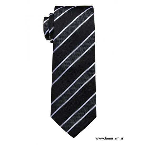 Moška kravata Tom črte črno-bela KR102 Moške kravate 