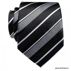 Moška kravata Tom črte belo-črna KR102