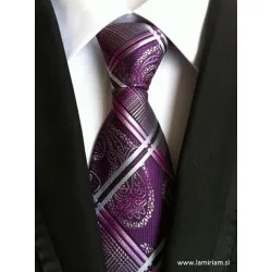 Moška kravata jacquard vijolična KR102