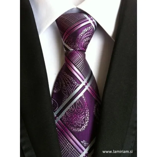 Moška kravata jacquard vijolična KR102 Moške kravate 