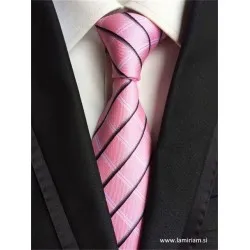 Moška kravata Lan plaid rose KR102
