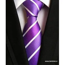 Moška kravata Lan violet črte KR102