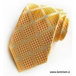 Moška kravata jacquard rumena KR102