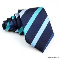 Moška kravata Tim modro-turkiz črte KR102