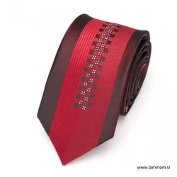 Moška kravata rdeče-črno-srebrna KR103 