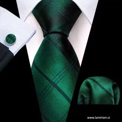 Moška kravata 3-delni set Emanuel-zeleni KRS104 Moška kravata 3-delni set Emanuel-zeleni KRS104