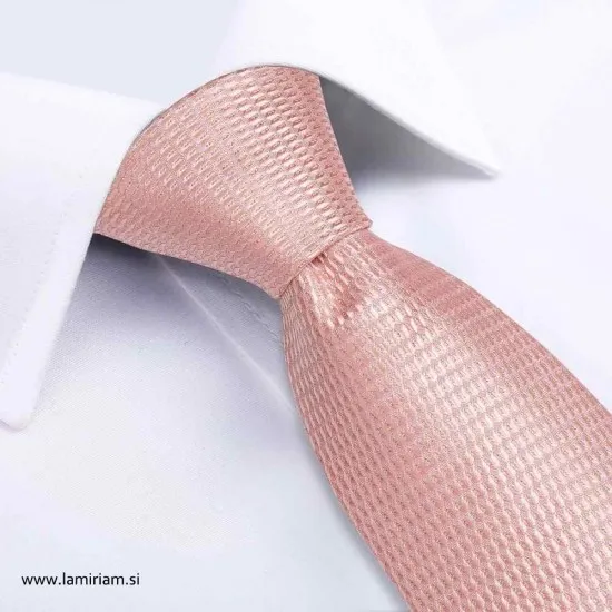 Moška svečana kravata 3-delni set rose-gold KR103 Moške kravate 