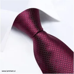 Moška kravata 3-delni set bordo-rdeča KR103 