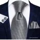 Moška kravata 3-delni set Just siva plaid KR104