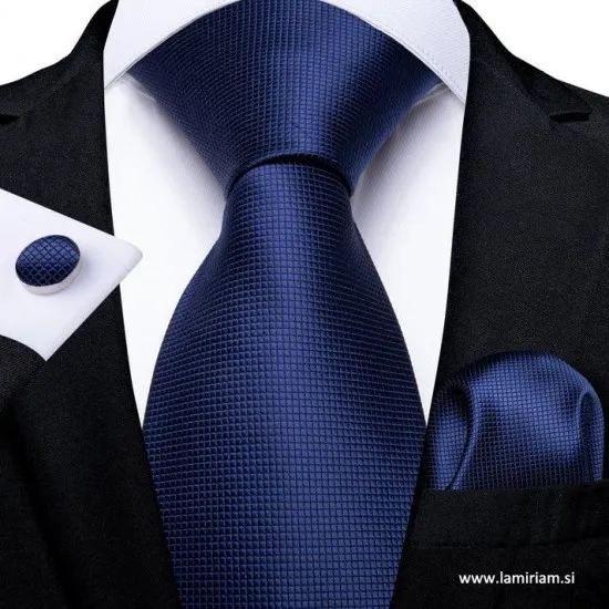 Moška kravata 3-delni set Just mornarsko-modra KR104 Moške poslovne set-kravate