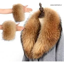 Set krzneni ovratnik in obroba za rokave lisičje-rjava KC100 Set krzneni ovratnik in obroba za rokave lisičje-rjava KC100