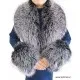 Set krzneni ovratnik in obroba za rokave sivi KCU200 Modni krzneni šal in kape