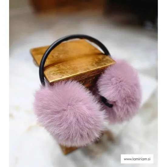 Modni naušniki pravo krzno - rose N100