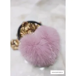 Modni naušniki pravo krzno - rose N100