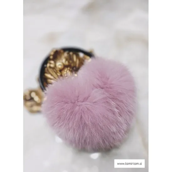 Modni naušniki pravo krzno - rose N100